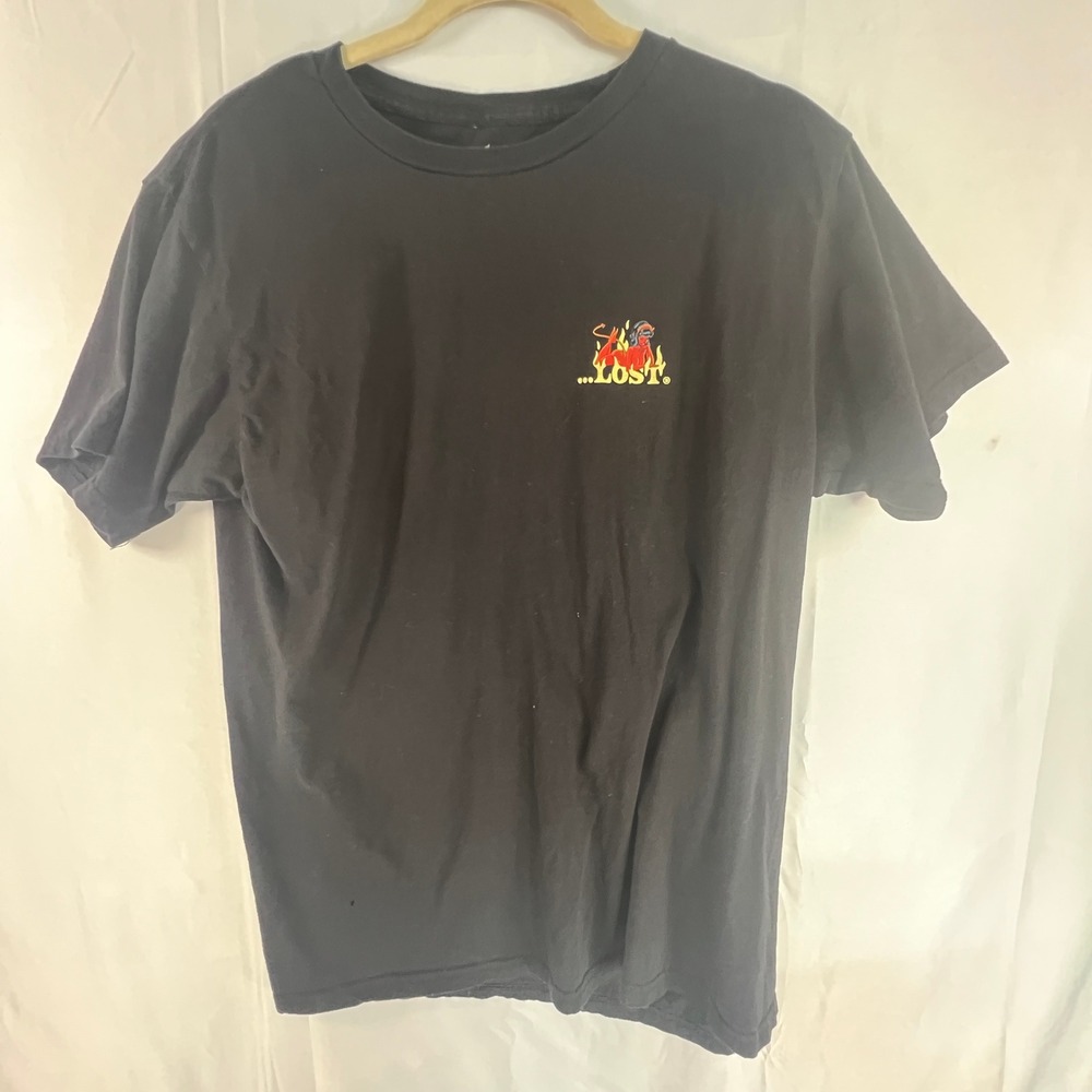 Lost Enterprises Mens Large Black Devil Girl Graphic T-Shirt Skate Surf Tee